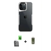 MARSİLYAN™- iPhone 16 Pro Kılıf Akış Çizgi Koleksiyonu - Siyah Joko Magic 5D Hayalet Cam + Raze Metal Kamera Lens - SH