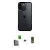 MARSİLYAN™- iPhone 16 Pro Kılıf Akış Çizgi Koleksiyonu - Siyah Joko Magic 5D Hayalet Cam + Raze Metal Kamera Lens - SH
