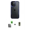 MARSİLYAN™- iPhone 16 Pro Kılıf Akış Çizgi Koleksiyonu - Siyah Joko Magic 5D Hayalet Cam + Raze Metal Kamera Lens - SH