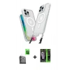 MARSİLYAN™- iPhone 16 Pro Kılıf Atlas Doku Koleksiyonu - Şeffaf 360 Full Body Arka Koruyucu + Raze Metal Kamera Lens - SH