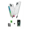 MARSİLYAN™- iPhone 16 Pro Kılıf Atlas Doku Koleksiyonu - Siyah 360 Mat Full Body Arka Koruyucu + Raze Metal Kamera Lens - SH