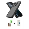 MARSİLYAN™- iPhone 16 Pro Kılıf Atlas Form - Şeffaf Pasifik Cam Ekran Koruyucu + Raze Metal Kamera Lens - CLTM