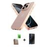 MARSİLYAN™- iPhone 16 Pro Kılıf Atlas Form - Siyah 3D Antistatik Hayalet Cam Ekran Koruyucu + Raze Metal Kamera Lens - CLTM