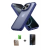 MARSİLYAN™- iPhone 16 Pro Kılıf Atlas Form - Siyah 3D Antistatik Hayalet Cam Ekran Koruyucu + Raze Metal Kamera Lens - CLTM