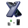 MARSİLYAN™- iPhone 16 Pro Kılıf Atlas Form - Siyah 3D Antistatik Hayalet Cam Ekran Koruyucu + Raze Metal Kamera Lens - SH