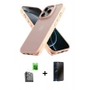 MARSİLYAN™- iPhone 16 Pro Kılıf Atlas Form - Siyah 3D Antistatik Hayalet Cam Ekran Koruyucu + Raze Metal Kamera Lens - SH
