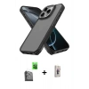 MARSİLYAN™- iPhone 16 Pro Kılıf Atlas Form - Siyah Bilvis 3D Cam Ekran Koruyucu + Raze Metal Kamera Lens - SH