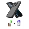 MARSİLYAN™- iPhone 16 Pro Kılıf Atlas Form - Siyah Bilvis 5in1 3D Magic Cam Ekran Koruyucu + Raze Metal Kamera Lens - CLTM