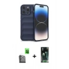 MARSİLYAN™- iPhone 16 Pro Kılıf Atlas Koleksiyonu - Siyah 360 Mat Full Body Arka Koruyucu + Raze Metal Kamera Lens - SH
