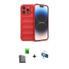 MARSİLYAN™- iPhone 16 Pro Kılıf Atlas Koleksiyonu - Siyah 3D Antistatik Seramik Nano Ekran Koruyucu + Raze Metal Kamera Lens - SH