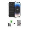 MARSİLYAN™- iPhone 16 Pro Kılıf Atlas Koleksiyonu - Siyah Bilvis 3D Mat Cam Ekran Koruyucu + Raze Metal Kamera Lens - SH