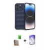MARSİLYAN™- iPhone 16 Pro Kılıf Atlas Koleksiyonu - Siyah Bilvis 5in1 3D Magic Cam Ekran Koruyucu + Raze Metal Kamera Lens - CLTM
