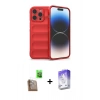 MARSİLYAN™- iPhone 16 Pro Kılıf Atlas Koleksiyonu - Siyah Bilvis 5in1 3D Magic Cam Ekran Koruyucu + Raze Metal Kamera Lens - CLTM