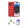 MARSİLYAN™- iPhone 16 Pro Kılıf Atlas Koleksiyonu - Siyah Bilvis 5in1 3D Magic Cam Ekran Koruyucu + Raze Metal Kamera Lens - BZ
