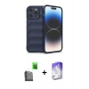 MARSİLYAN™- iPhone 16 Pro Kılıf Atlas Koleksiyonu - Siyah Bilvis 5in1 3D Magic Cam Ekran Koruyucu + Raze Metal Kamera Lens - SH