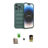 MARSİLYAN™- iPhone 16 Pro Kılıf Atlas Koleksiyonu - Siyah Buffer Cam Ekran Koruyucu + Çöl Titanyum Raze Metal Kamera Lens