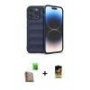 MARSİLYAN™- iPhone 16 Pro Kılıf Atlas Koleksiyonu - Siyah Buffer Cam Ekran Koruyucu + Çöl Titanyum Raze Metal Kamera Lens