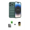 MARSİLYAN™- iPhone 16 Pro Kılıf Atlas Koleksiyonu - Siyah Buffer Cam Ekran Koruyucu + Raze Metal Kamera Lens - SH