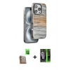 MARSİLYAN™- iPhone 16 Pro Kılıf Atlas Minimal Özel Seri - Şeffaf 360 Full Body Arka Koruyucu + Raze Metal Kamera Lens - CLTM