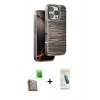 MARSİLYAN™- iPhone 16 Pro Kılıf Atlas Minimal Özel Seri - Şeffaf Pasifik Cam Ekran Koruyucu + Raze Metal Kamera Lens - CLTM