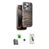 MARSİLYAN™- iPhone 16 Pro Kılıf Atlas Minimal Özel Seri - Şeffaf Pasifik Cam Ekran Koruyucu + Siyah Raze Metal Kamera Lens