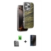 MARSİLYAN™- iPhone 16 Pro Kılıf Atlas Minimal Özel Seri - Siyah 3D Antistatik Hayalet Cam Ekran Koruyucu + Raze Metal Kamera Lens - SH