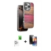 MARSİLYAN™- iPhone 16 Pro Kılıf Atlas Minimal Özel Seri - Siyah 3D Antistatik Mat Seramik Nano Ekran Koruyucu + Beyaz Raze Metal Kamera Lens