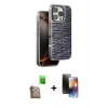 MARSİLYAN™- iPhone 16 Pro Kılıf Atlas Minimal Özel Seri - Siyah 3D Antistatik Mat Seramik Nano Ekran Koruyucu + Raze Metal Kamera Lens - CLTM