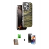MARSİLYAN™- iPhone 16 Pro Kılıf Atlas Minimal Özel Seri - Siyah 3D Antistatik Mat Seramik Nano Ekran Koruyucu + Raze Metal Kamera Lens - CLTM