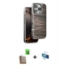 MARSİLYAN™- iPhone 16 Pro Kılıf Atlas Minimal Özel Seri - Siyah 3D Antistatik Seramik Nano Ekran Koruyucu + Raze Metal Kamera Lens - CLTM