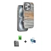 MARSİLYAN™- iPhone 16 Pro Kılıf Atlas Minimal Özel Seri - Siyah 3D Antistatik Seramik Nano Ekran Koruyucu + Raze Metal Kamera Lens - SH