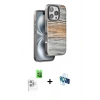MARSİLYAN™- iPhone 16 Pro Kılıf Atlas Minimal Özel Seri - Siyah 3D Antistatik Seramik Nano Ekran Koruyucu + Raze Metal Kamera Lens - BZ