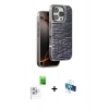 MARSİLYAN™- iPhone 16 Pro Kılıf Atlas Minimal Özel Seri - Siyah 3D Antistatik Seramik Nano Ekran Koruyucu + Raze Metal Kamera Lens - BZ
