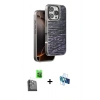 MARSİLYAN™- iPhone 16 Pro Kılıf Atlas Minimal Özel Seri - Siyah 3D Antistatik Seramik Nano Ekran Koruyucu + Raze Metal Kamera Lens - SH