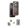MARSİLYAN™- iPhone 16 Pro Kılıf Atlas Minimal Özel Seri - Siyah Bilvis 3D Mat Cam Ekran Koruyucu + Raze Metal Kamera Lens - CLTM