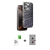 MARSİLYAN™- iPhone 16 Pro Kılıf Atlas Minimal Özel Seri - Siyah Bilvis 3D Mat Cam Ekran Koruyucu + Raze Metal Kamera Lens - BZ
