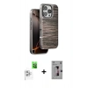 MARSİLYAN™- iPhone 16 Pro Kılıf Atlas Minimal Özel Seri - Siyah Bilvis 3D Mat Cam Ekran Koruyucu + Raze Metal Kamera Lens - BZ