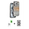 MARSİLYAN™- iPhone 16 Pro Kılıf Atlas Minimal Özel Seri - Siyah Bilvis 3D Mat Cam Ekran Koruyucu + Raze Metal Kamera Lens - BZ