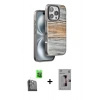MARSİLYAN™- iPhone 16 Pro Kılıf Atlas Minimal Özel Seri - Siyah Bilvis 3D Mat Cam Ekran Koruyucu + Raze Metal Kamera Lens - SH