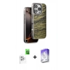 MARSİLYAN™- iPhone 16 Pro Kılıf Atlas Minimal Özel Seri - Siyah Bilvis 5in1 3D Magic Cam Ekran Koruyucu + Raze Metal Kamera Lens - BZ