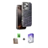 MARSİLYAN™- iPhone 16 Pro Kılıf Atlas Minimal Özel Seri - Siyah Bilvis 5in1 3D Magic Cam Ekran Koruyucu + Raze Metal Kamera Lens - CLTM