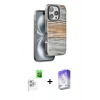 MARSİLYAN™- iPhone 16 Pro Kılıf Atlas Minimal Özel Seri - Siyah Bilvis 5in1 3D Magic Cam Ekran Koruyucu + Raze Metal Kamera Lens - BZ