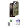 MARSİLYAN™- iPhone 16 Pro Kılıf Atlas Minimal Özel Seri - Siyah Bilvis 5in1 3D Magic Cam Ekran Koruyucu + Raze Metal Kamera Lens - SH