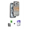 MARSİLYAN™- iPhone 16 Pro Kılıf Atlas Minimal Özel Seri - Siyah Bilvis 5in1 3D Magic Cam Ekran Koruyucu + Raze Metal Kamera Lens - SH