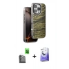 MARSİLYAN™- iPhone 16 Pro Kılıf Atlas Minimal Özel Seri - Siyah Bilvis 5in1 5D Magic Hayalet Cam Ekran Koruyucu + Raze Metal Kamera Lens - SH