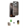MARSİLYAN™- iPhone 16 Pro Kılıf Atlas Minimal Özel Seri - Siyah Buffer Cam Ekran Koruyucu + Raze Metal Kamera Lens - CLTM