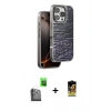 MARSİLYAN™- iPhone 16 Pro Kılıf Atlas Minimal Özel Seri - Siyah Buffer Cam Ekran Koruyucu + Raze Metal Kamera Lens - SH