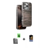 MARSİLYAN™- iPhone 16 Pro Kılıf Atlas Minimal Özel Seri - Siyah Buffer Hayalet Cam Ekran Koruyucu + Siyah Raze Metal Kamera Lens