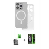 MARSİLYAN™- iPhone 16 Pro Kılıf Çekirdek Klasik - Şeffaf 360 Full Body Arka Koruyucu + Raze Metal Kamera Lens - SH