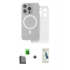 MARSİLYAN™- iPhone 16 Pro Kılıf Çekirdek Klasik - Şeffaf Pasifik Cam Ekran Koruyucu + Raze Metal Kamera Lens - SH